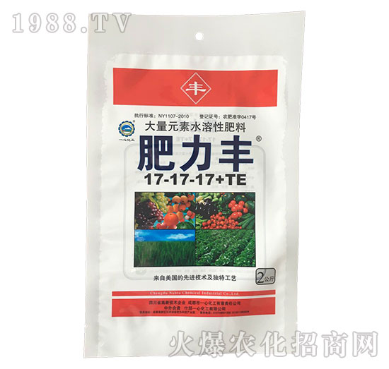 2kg大量元素水溶肥料17-17-17+TE-肥力豐-一心化工