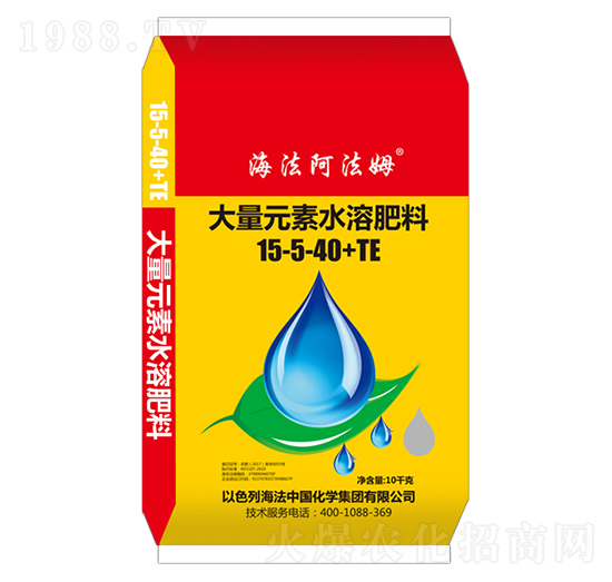 大量元素水溶肥料15-5-40+TE-海法阿法姆-海法