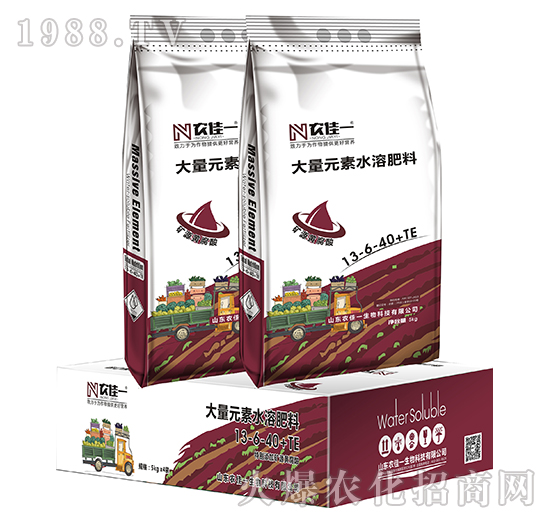 盒裝大量元素水溶肥料-13-6-40+TE-農(nóng)佳一