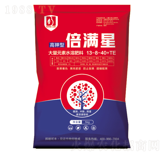 高鉀型大量元素水溶肥料13-8-40+TE-倍滿星-邦領農業(yè)