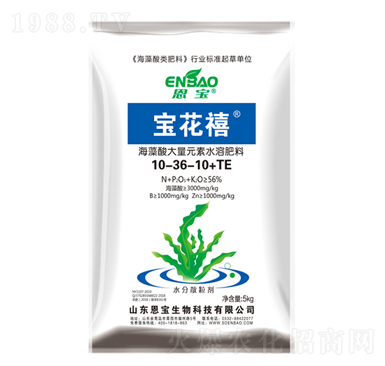 海藻酸大量元素水溶肥料10-36-10+TE-寶花禧-恩寶