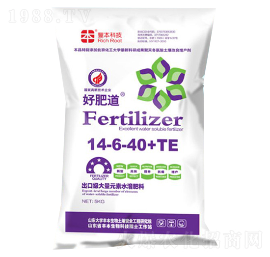 大量元素水溶肥料14-6-40+TE-好肥道-豐本生物