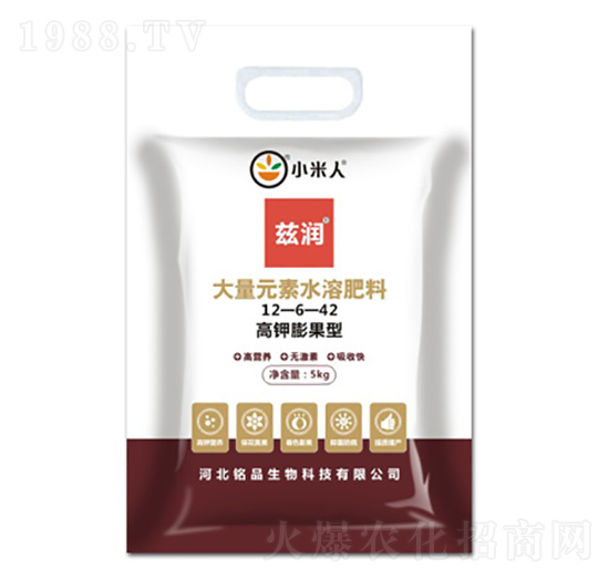 高鉀膨果型大量元素水溶肥料12-6-42-小米人-銘品生物