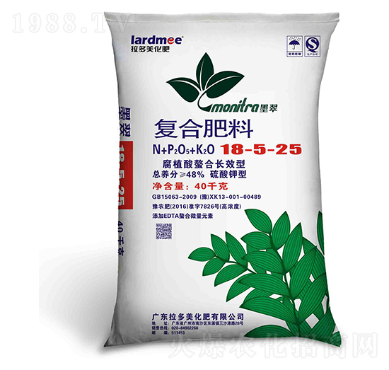 硫酸鉀型復(fù)合肥料18-5-25-墨翠-拉多美