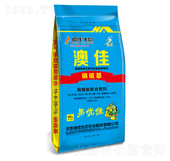 40kg腐植酸復合肥料15-8-26+TE-澳佳生態(tài)