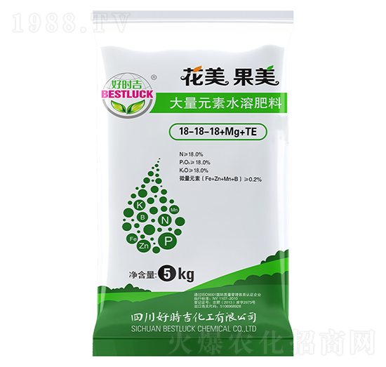 大量元素水溶肥料18-18-18+1Mg+TE-花美果美-好時吉