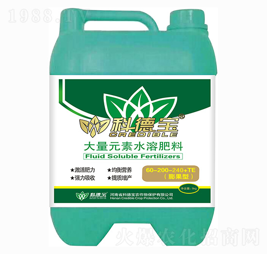 膨果型大量元素水溶肥料60-200-240+TE 科德寶