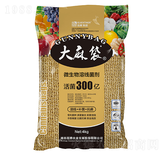 4kg微生物溶線菌劑-大麻袋-昆騰農(nóng)業(yè)