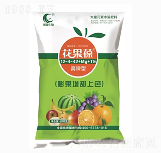 高鉀型大量元素水溶肥料12-4-42+Mg+TE-花果葆-通源生物