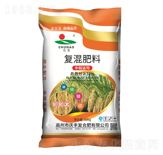 水稻適用復(fù)混肥料16-6-10-春奧-慶豐