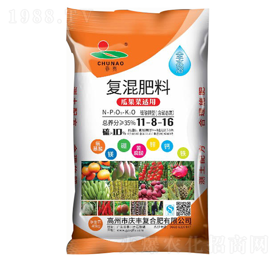 瓜果菜適用復(fù)混肥料11-8-16-春奧-慶豐