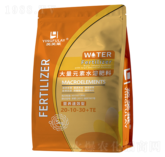 大量元素水溶肥料20-10-30+TE-英芙萊-百華生物