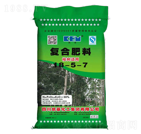 25kg復(fù)合肥料(桉樹適用)18-5-7-凱基