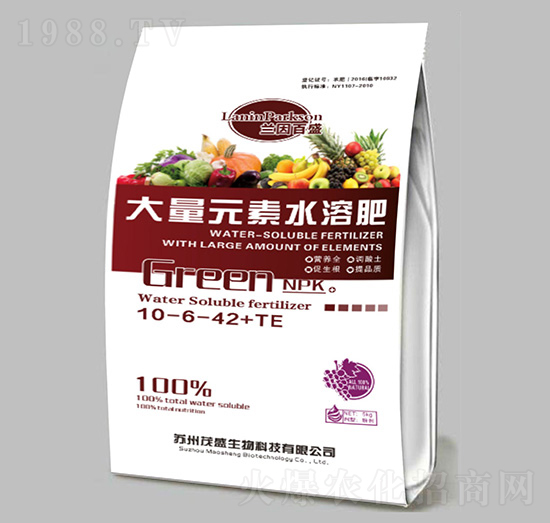 大量元素水溶肥料10-6-42+TE-蘭因百盛-茂盛生物