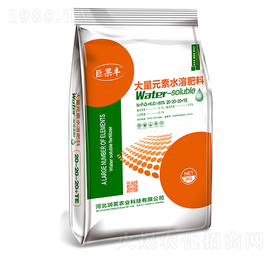 大量元素水溶肥料20-20-20+TE-巨果豐-潤茗農(nóng)業(yè)