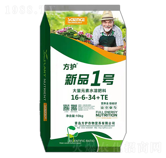 大量元素水溶肥料16-6-34+TE-新品1號-方護作物