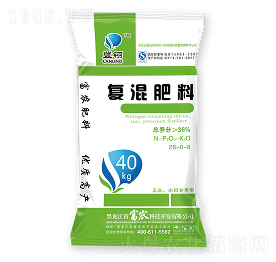 玉米水稻專用型復(fù)混肥料28-0-8-藍翎-富農(nóng)科技