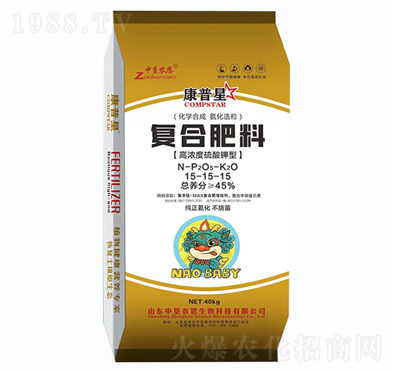 高濃度硫酸鉀型復(fù)合肥料15-15-15-康普星-中墾農(nóng)恩