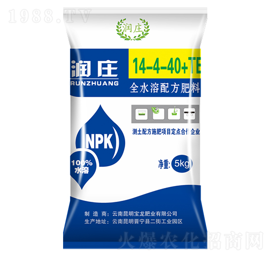 全水溶配方肥料14-4-40+TE-世耕