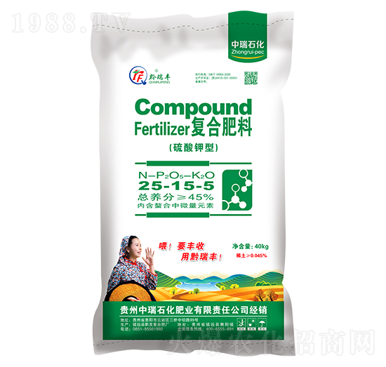 小麥油菜適用硫酸鉀型復(fù)合肥料25-15-5-中瑞石化