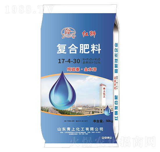 純硫基·全水溶復合肥料17-4-30-紅獅-青上化工