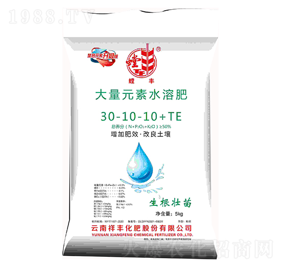 大量元素水溶肥料30-10-10+TE-螳豐-弘祥化工