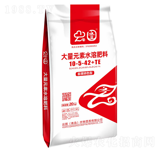 膨果轉(zhuǎn)色型大量元素水溶肥料10-5-42+TE-云圖