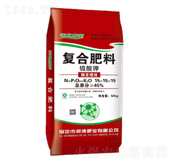 硫酸鉀穩(wěn)定增效復(fù)合肥料15-15-15-邦博肥業(yè)