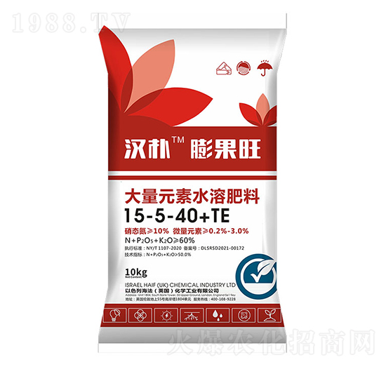 膨果旺大量元素水溶肥料15-5-40-TE-漢樸