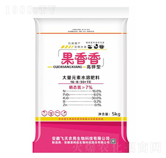 高鉀型大量元素水溶肥料16-8-30+TE-果香香-萊姆佳生物