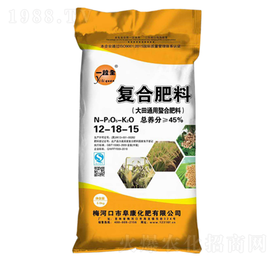 大田通用螯合型復(fù)合肥料12-18-15-一粒全-阜康化肥