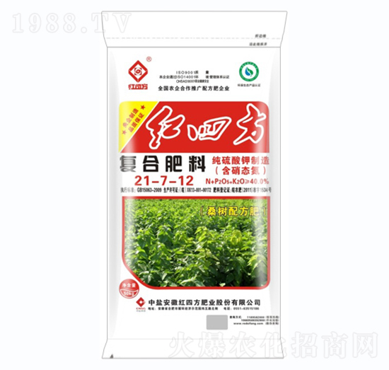 桑樹專用純硫酸鉀復(fù)合肥料21-7-12-紅四方