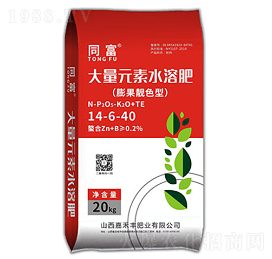 膨果靚色型水溶肥14-6-40-同富-嘉禾豐