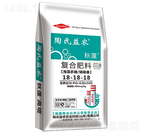 海藻多糖硝硫基復(fù)合肥料18-18-18-秋蓬-陶氏益農(nóng)