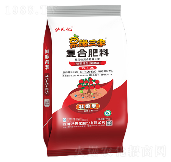 壯果季復(fù)合肥料15-5-25-果緣三季-瀘天化