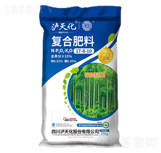 桉樹適用復(fù)合肥料17-8-10-工農(nóng)-瀘天化