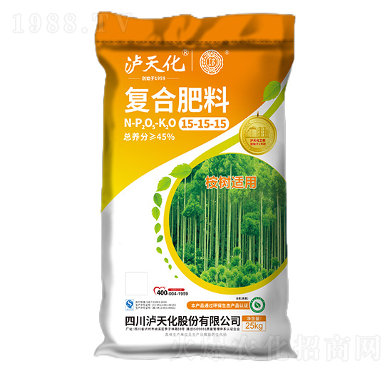 桉樹適用復(fù)合肥料15-15-15-工農(nóng)-瀘天化