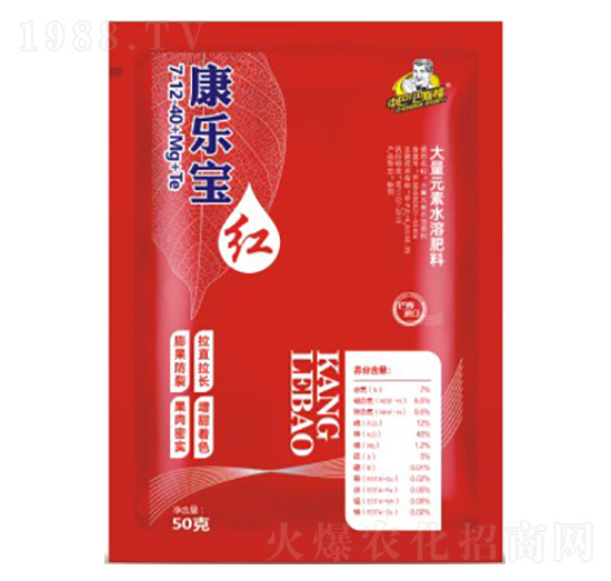 大量元素水溶肥料7-12-40+Mg+Te-康樂寶·紅-巴斯福