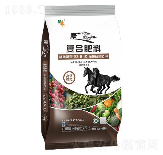 花椒蔬菜適用復(fù)合肥料22-8-10-康+-九禾