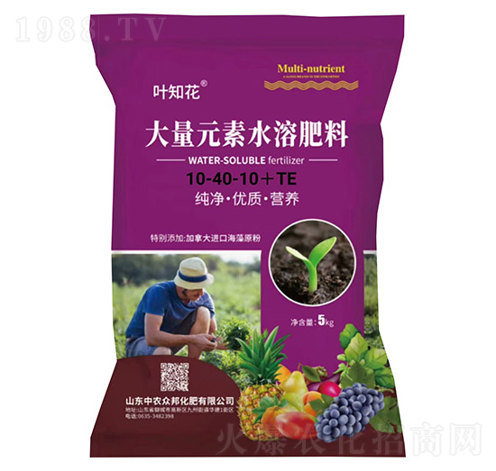 大量元素水溶肥料10-40-10+TE-葉知花-中農(nóng)眾邦