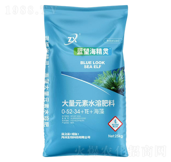 大量元素水溶肥料0-52-34+TE+海藻-藍望海精靈-藻之藍