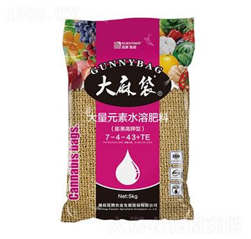 膨果高鉀型大量元素水溶肥料7-4-43+TE-大麻袋-昆騰農(nóng)業(yè)