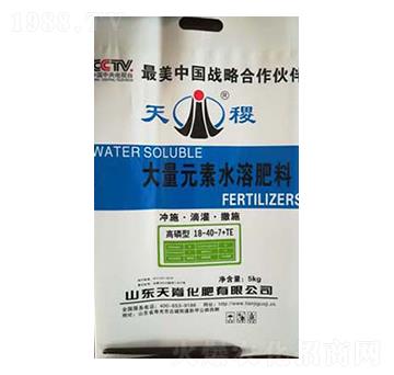 大量元素水溶肥料18-40-7+TE-天稷-天脊